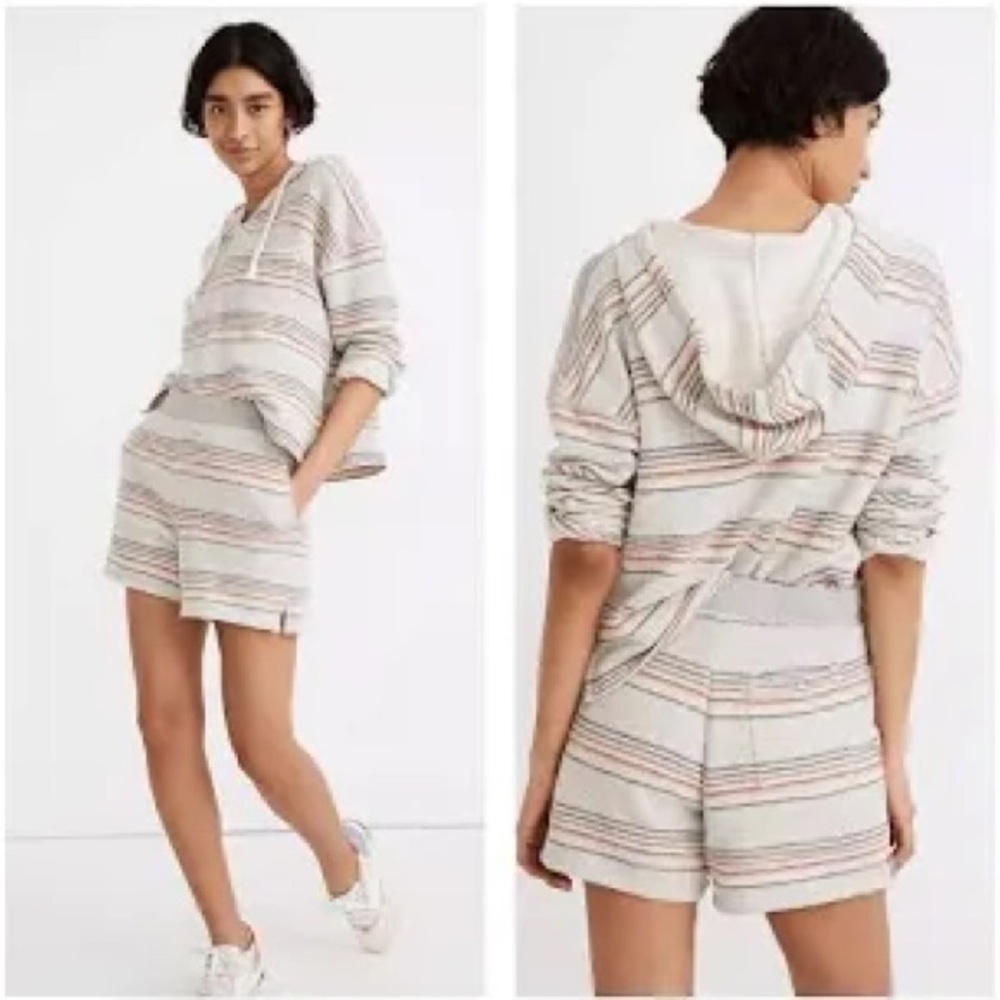 Madewell | SET! | MWL Sorrento Stripe Loungewear | Hoodie & Shorts | XL 🕗